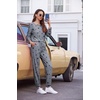 Ekouaer Womens Jogger Pajama Sets Long Sleeve Sleepwear Lounge Sets XS-XXL(Medium Grey Black Star)