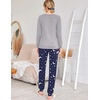 Ekouaer Womens Jogger Pajama Sets Long Sleeve Sleepwear Lounge Sets XS-XXL(Navy Blue Moon and Stars)