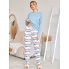 Ekouaer Womens Jogger Pajama Sets Long Sleeve Sleepwear Lounge Sets XS-XXL(Ombre Blue)
