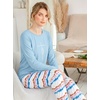 Ekouaer Womens Jogger Pajama Sets Long Sleeve Sleepwear Lounge Sets XS-XXL(Ombre Blue)