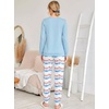 Ekouaer Womens Jogger Pajama Sets Long Sleeve Sleepwear Lounge Sets XS-XXL(Ombre Blue)
