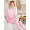 Ekouaer Womens Jogger Pajama Sets Long Sleeve Sleepwear Lounge Sets XS-XXL(Pink Heart)