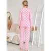 Ekouaer Womens Jogger Pajama Sets Long Sleeve Sleepwear Lounge Sets XS-XXL(Pink Heart)