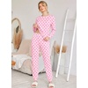 Ekouaer Womens Jogger Pajama Sets Long Sleeve Sleepwear Lounge Sets XS-XXL(Pink Heart)
