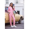 Ekouaer Womens Jogger Pajama Sets Long Sleeve Sleepwear Lounge Sets XS-XXL(Pink White Star)