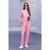 Ekouaer Womens Jogger Pajama Sets Long Sleeve Sleepwear Lounge Sets XS-XXL(Pink White Star)