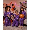 Ekouaer Womens Jogger Pajama Sets Long Sleeve Sleepwear Lounge Sets XS-XXL(Purple Halloween Print)