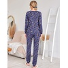 Ekouaer Womens Jogger Pajama Sets Long Sleeve Sleepwear Lounge Sets XS-XXL(Purple Leopard)