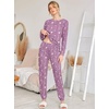 Ekouaer Womens Jogger Pajama Sets Long Sleeve Sleepwear Lounge Sets XS-XXL(Purple Star)
