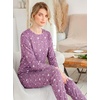 Ekouaer Womens Jogger Pajama Sets Long Sleeve Sleepwear Lounge Sets XS-XXL(Purple Star)