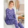 Ekouaer Womens Jogger Pajama Sets Long Sleeve Sleepwear Lounge Sets XS-XXL(Purple Star Print)