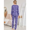Ekouaer Womens Jogger Pajama Sets Long Sleeve Sleepwear Lounge Sets XS-XXL(Purple Star Print)