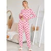 Ekouaer Womens Jogger Pajama Sets Long Sleeve Sleepwear Lounge Sets XS-XXL(Red Bow Print)