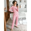 Ekouaer Womens Jogger Pajama Sets Long Sleeve Sleepwear Lounge Sets XS-XXL(Red Bow Print)