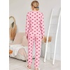 Ekouaer Womens Jogger Pajama Sets Long Sleeve Sleepwear Lounge Sets XS-XXL(Red Bow Print)
