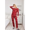 Ekouaer Womens Jogger Pajama Sets Long Sleeve Sleepwear Lounge Sets XS-XXL(Red Plaid Snowflake)