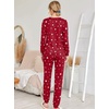 Ekouaer Womens Jogger Pajama Sets Long Sleeve Sleepwear Lounge Sets XS-XXL(Red Star)