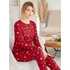Ekouaer Womens Jogger Pajama Sets Long Sleeve Sleepwear Lounge Sets XS-XXL(Red Star)