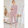 Ekouaer Womens Jogger Pajama Sets Long Sleeve Sleepwear Lounge Sets XS-XXL(Red Stripes)