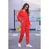 Ekouaer Womens Jogger Pajama Sets Long Sleeve Sleepwear Lounge Sets XS-XXL(Red and White Star)