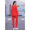 Ekouaer Womens Jogger Pajama Sets Long Sleeve Sleepwear Lounge Sets XS-XXL(Red and White Star)
