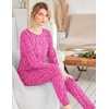 Ekouaer Womens Jogger Pajama Sets Long Sleeve Sleepwear Lounge Sets XS-XXL(Rose Red Leopard Print)
