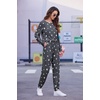 Ekouaer Womens Jogger Pajama Sets Long Sleeve Sleepwear Lounge Sets XS-XXL(Space Dye Grey White Star)