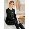 Ekouaer Womens Jogger Pajama Sets Long Sleeve Sleepwear Lounge Sets XS-XXL(Star Moon Cat Print)