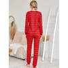 Ekouaer Womens Jogger Pajama Sets Long Sleeve Sleepwear Lounge Sets XS-XXL(Valentine Red Love Print)