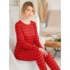 Ekouaer Womens Jogger Pajama Sets Long Sleeve Sleepwear Lounge Sets XS-XXL(Valentine Red Love Print)