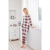 Ekouaer Womens Jogger Pajama Sets Long Sleeve Sleepwear Lounge Sets XS-XXL(White Red Green Plaid)