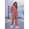 Ekouaer Womens Jogger Pajama Sets Long Sleeve Sleepwear Lounge Sets XS-XXL(Wine Red White Star)