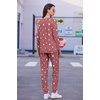 Ekouaer Womens Jogger Pajama Sets Long Sleeve Sleepwear Lounge Sets XS-XXL(Wine Red White Star)