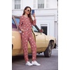 Ekouaer Womens Jogger Pajama Sets Long Sleeve Sleepwear Lounge Sets XS-XXL(Wine Red White Star)