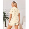 Ekouaer Womens Pajama Sets Bamboo Viscose Button Up Pjs 2 Piece Lounge Set(Apricot Floral Teddy)