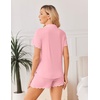 Ekouaer Womens Pajama Sets Bamboo Viscose Button Up Pjs 2 Piece Lounge Set(Light Pink)