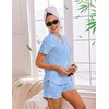 Ekouaer Womens Pajama Sets Bamboo Viscose Button Up Pjs 2 Piece Lounge Set(Ocean Blue)