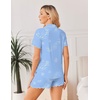 Ekouaer Womens Pajama Sets Bamboo Viscose Button Up Pjs 2 Piece Lounge Set(Ocean Blue)