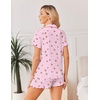 Ekouaer Womens Pajama Sets Bamboo Viscose Button Up Pjs 2 Piece Lounge Set(Pink Cherry)