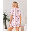 Ekouaer Womens Pajama Sets Bamboo Viscose Button Up Pjs 2 Piece Lounge Set(Pink Stripe Teddy)