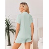 Ekouaer Womens Pajama Sets Bamboo Viscose Button Up Pjs 2 Piece Lounge Set(Sage Green)
