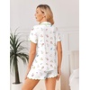 Ekouaer Womens Pajama Sets Bamboo Viscose Button Up Pjs 2 Piece Lounge Set(White Floral)