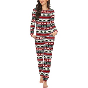 Ekouaer Womens Jogger Pajama Sets Long Sleeve Sleepwear Lounge Sets XS-XXL(Christmas Red Green Print)