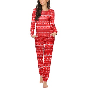 Ekouaer Womens Jogger Pajama Sets Long Sleeve Sleepwear Lounge Sets XS-XXL(Christmas Red Reindeer)