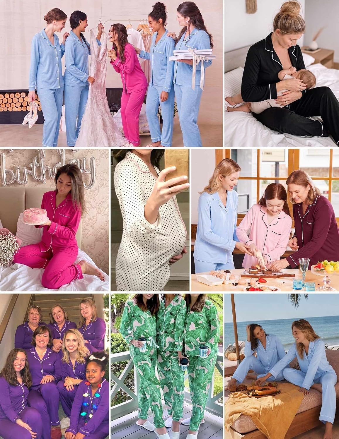 image:imageEkouaer Pajamas Womens Long Sleeve Sleepwear Button Down Loungewear Pjs SetChristmas White Gingerbread Man