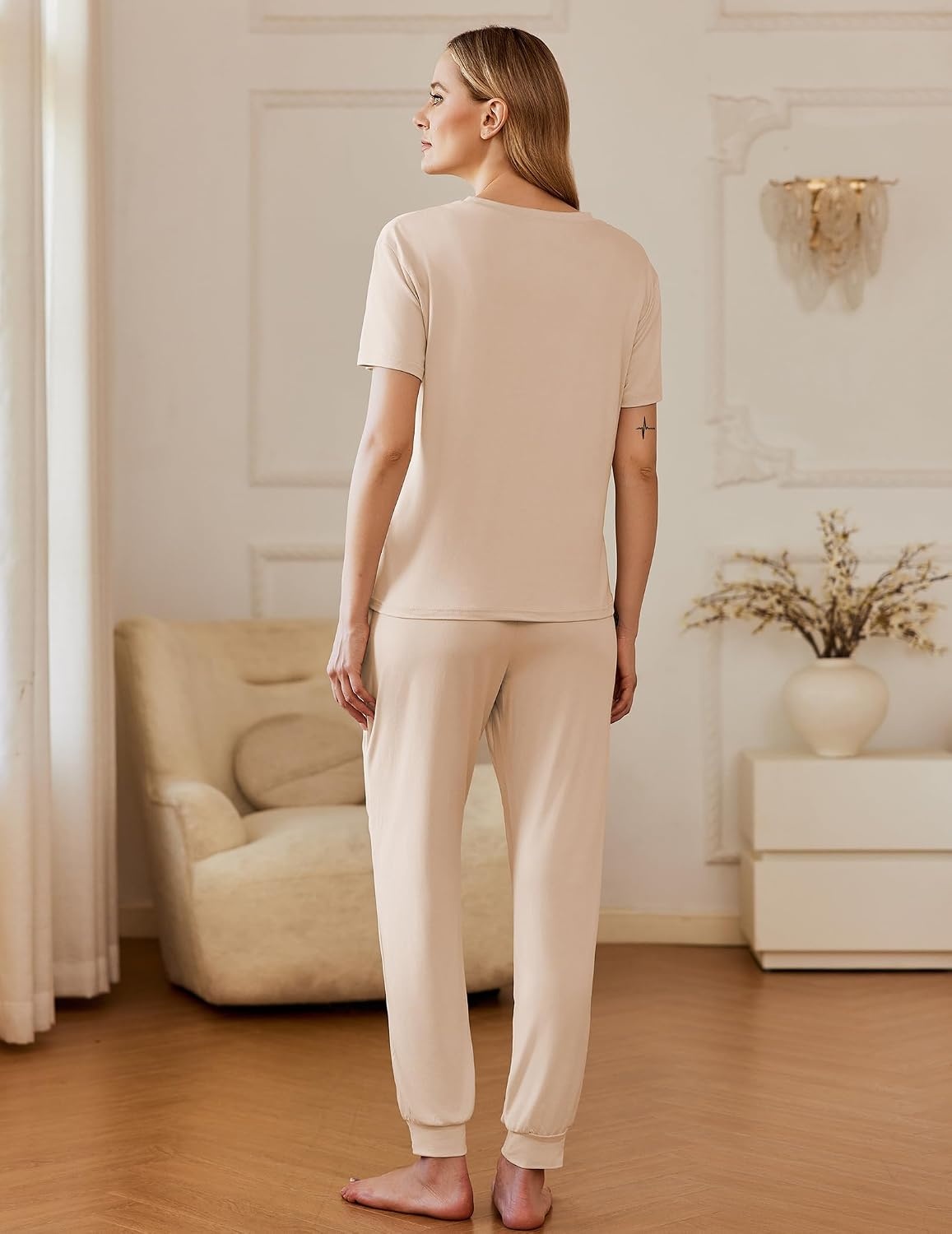 image:imageEkouaer Pajamas for Women Set 2 Pack Lounge SetBlackchampagne