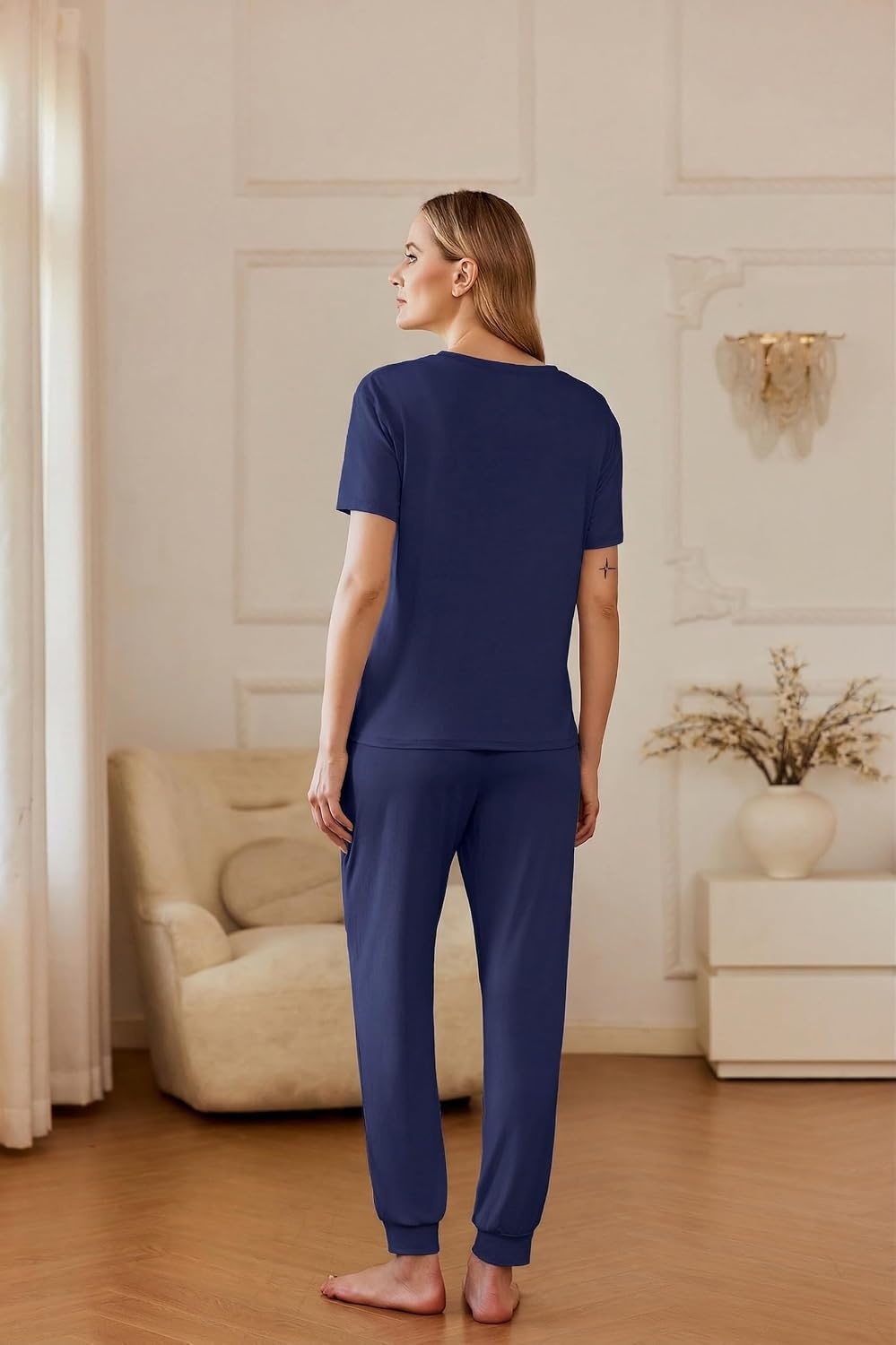 image:imageEkouaer Pajamas for Women Set 2 Pack Lounge SetBlue Greennavy Bule