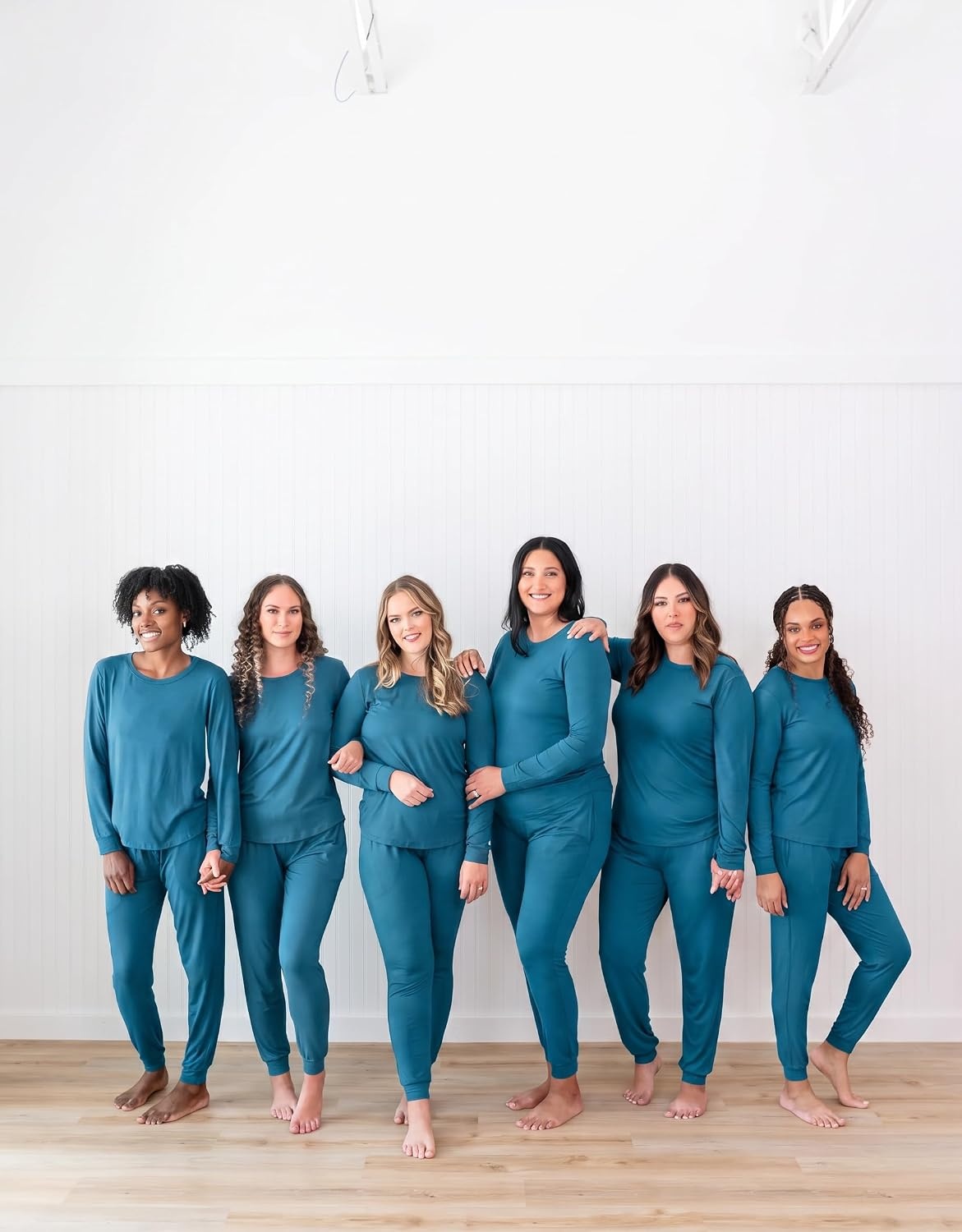 image:imageEkouaer Womens Pajama Sets Long Sleeve Jogger Pj Sets with Pockets XSXXLAquamarine Blue