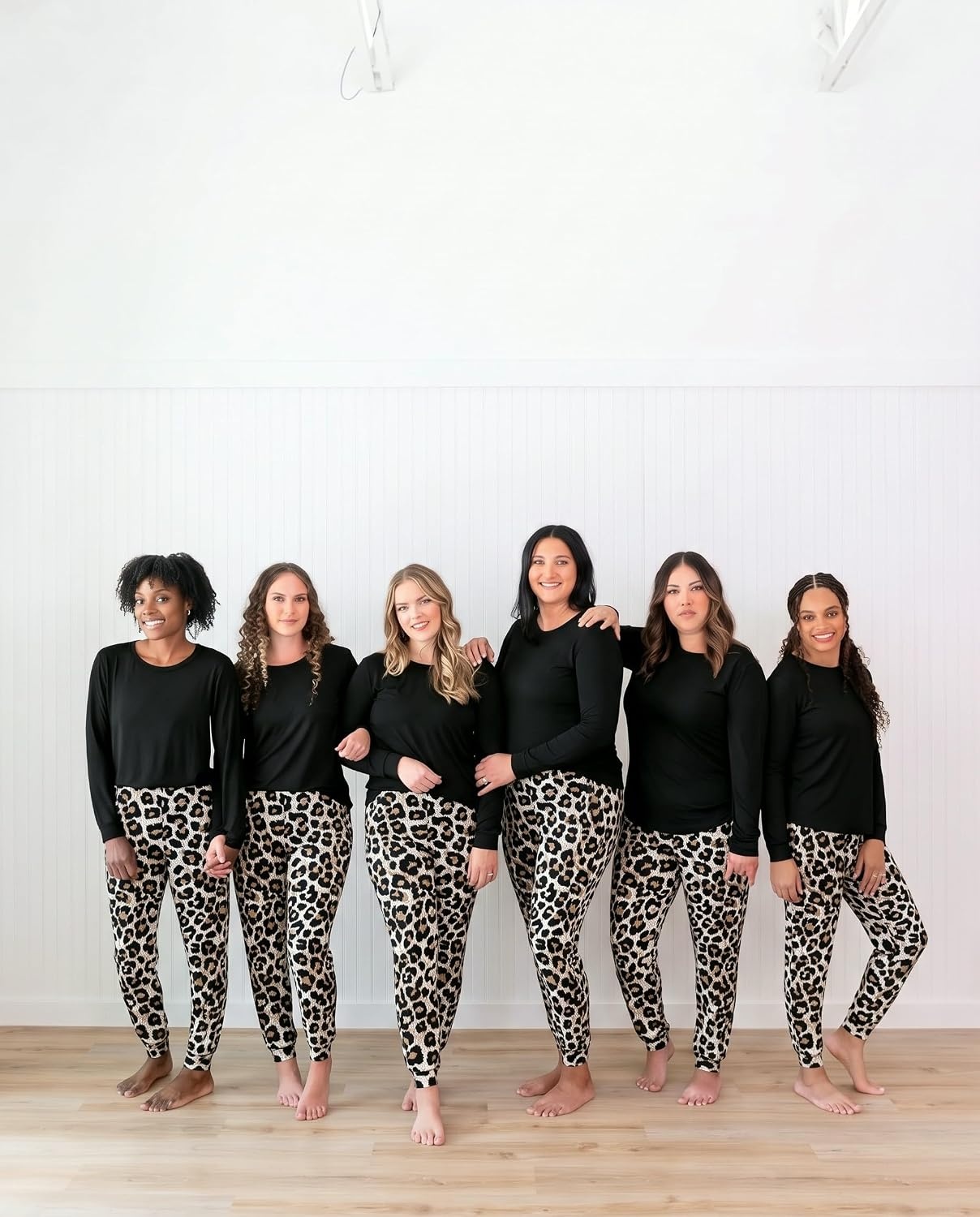 image:imageEkouaer Womens Pajama Sets Long Sleeve Jogger Pj Sets with Pockets XSXXLLeopard