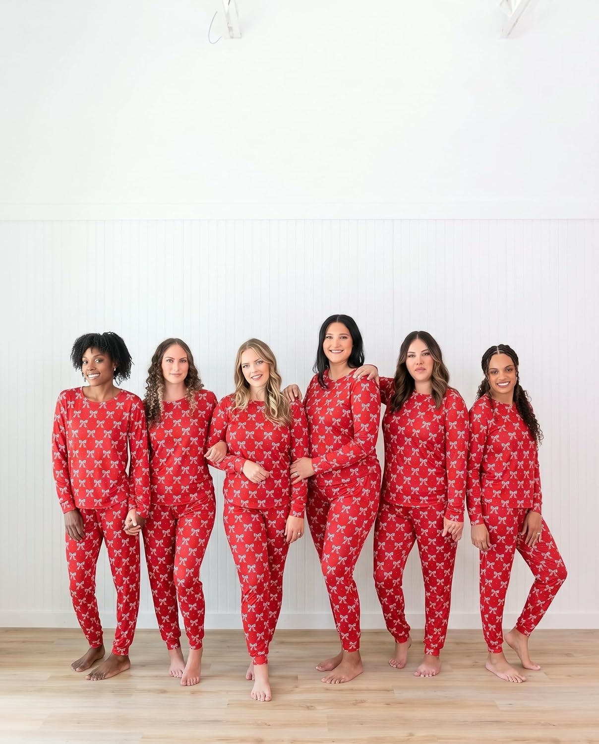 image:imageEkouaer Womens Pajama Sets Long Sleeve Jogger Pj Sets with Pockets XSXXLRed Bow Print